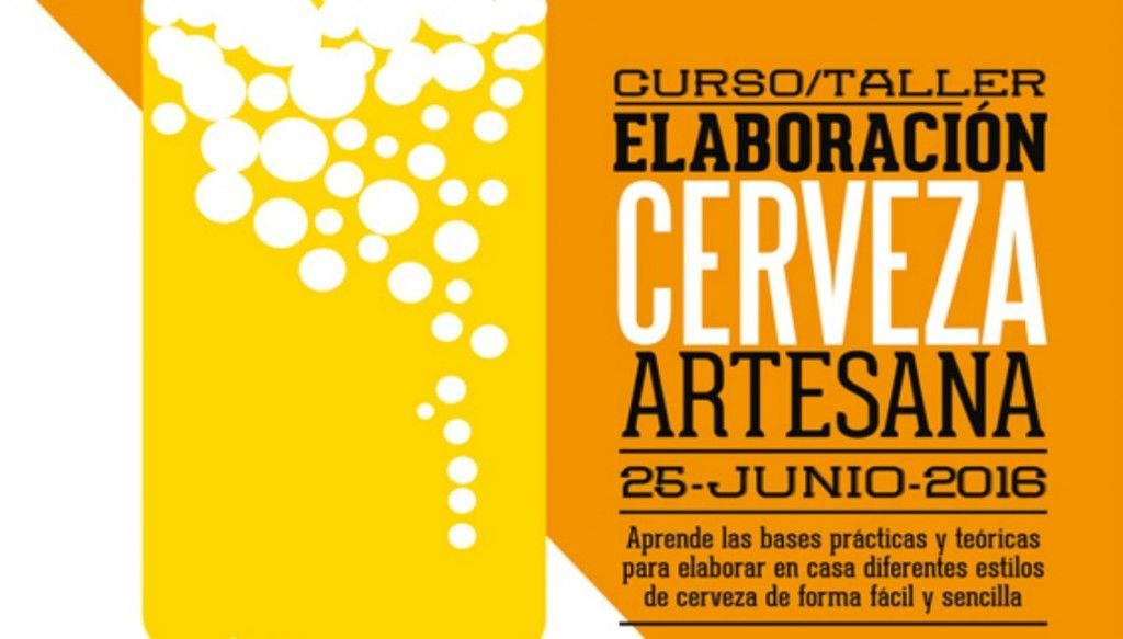 Cartel del taller de laboración de cerveza casera en viva la birra de Oviedo